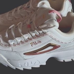 Kids White Fila sneakers